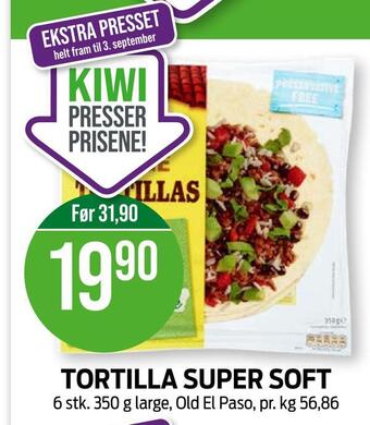 Kiwi Tortilla super soft tilbud