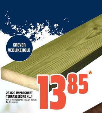 Coop Obs 28x120 impregnert terrassebord kl. 1 tilbud