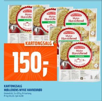 Coop Obs Kartongsalg møllerens myke havrebrød tilbud