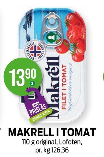 Kiwi Makrell i tomat tilbud