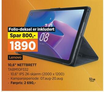 POWER Lenovo 10,6 nettbrett tilbud