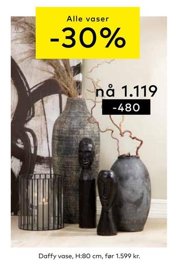 Skeidar Daffy vase tilbud
