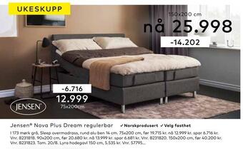 Skeidar Jensen® nova plus dream regulerbar tilbud