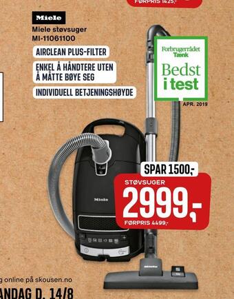 Skousen Miele støvsuger mi-11061100 tilbud