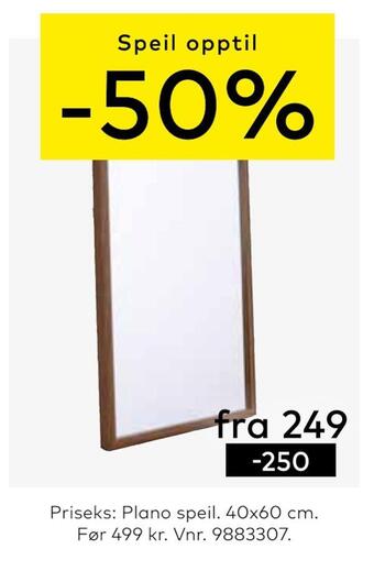 Skeidar Plano speil tilbud