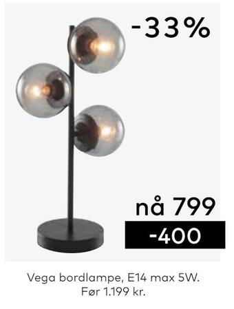 Skeidar Vega bordlampe tilbud