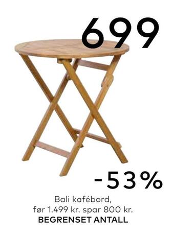 Skeidar Bali kafébord tilbud