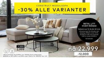 Skeidar Construct modulsofa tilbud