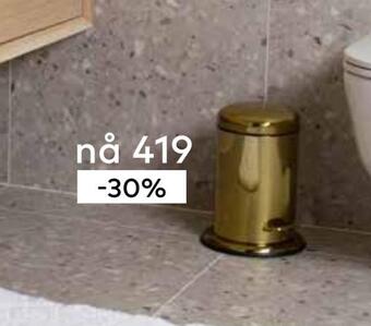 Skeidar Amber pedalbøtte gullfarget tilbud