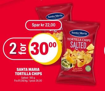 Coop Extra Santa maria tortilla chips tilbud
