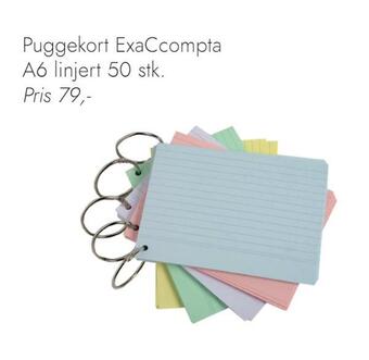 Lyreco Puggekort exaccompta a6 linjert 50 stk tilbud