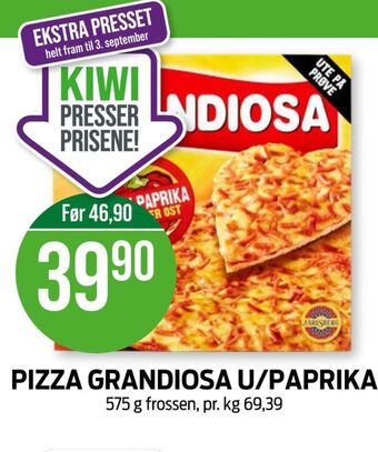 Kiwi Grandiosa pizza tilbud