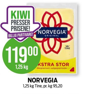 Kiwi Norvegia skæreost tilbud