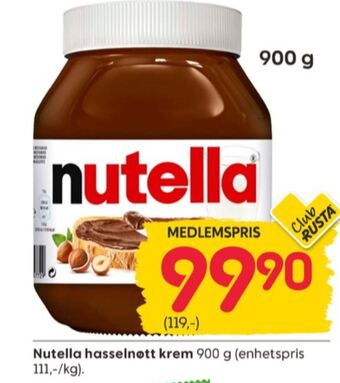 Rusta Nutella smørepålæg tilbud