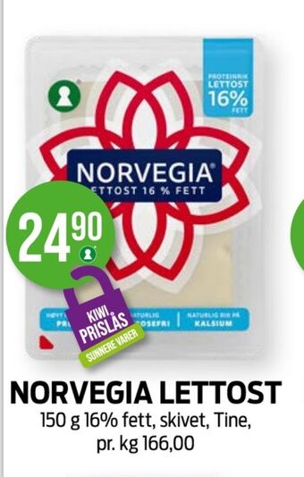 Kiwi Norvegia skiveost tilbud