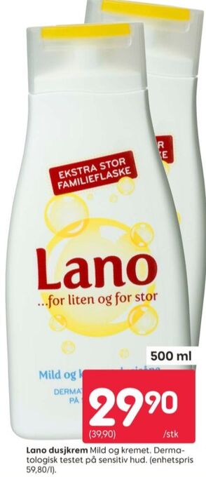 Rusta Lano dusjsåpe tilbud