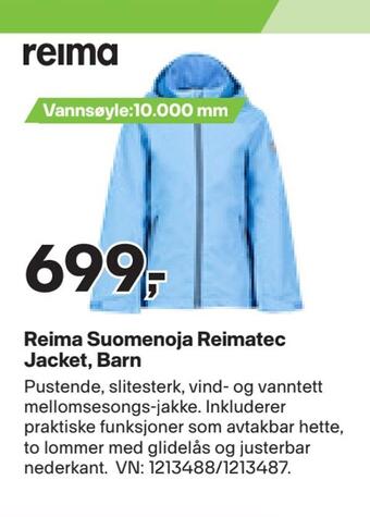 XXL Sport Reima suomenoja reimatec jacket, barn tilbud