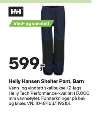 XXL Sport Helly hansen shelter pant, barn tilbud