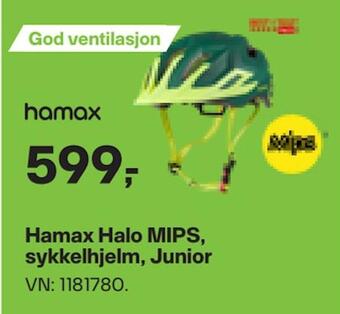 XXL Sport Hamax halo mips, sykkelhjelm, junior tilbud