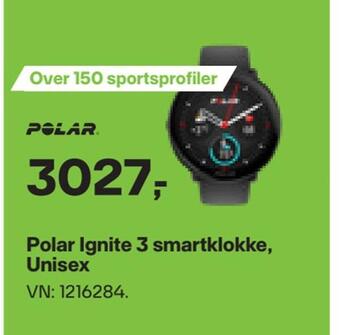 XXL Sport Polar ignite 3 smartklokke, unisex tilbud