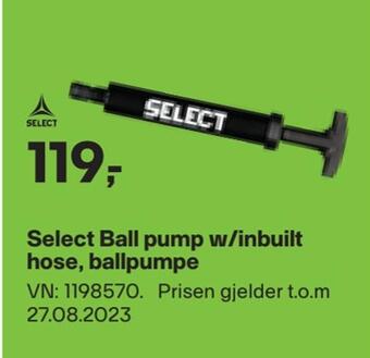 XXL Sport Select ball pump w/inbuilt hose, ballpumpe tilbud