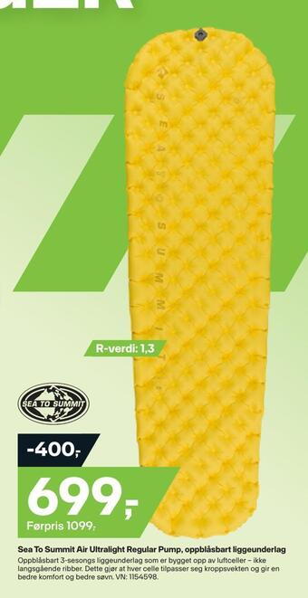 XXL Sport Sea to summit air ultralight regular pump, oppblåsbart liggeunderlag tilbud