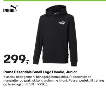 XXL Sport Puma essentials small logo hoodie, junior tilbud
