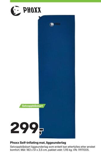 XXL Sport Phoxx self-inflating mat, liggeunderlag tilbud