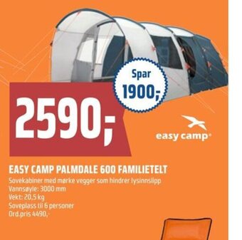 Coop Obs EASY CAMP PALMDALE 600 FAMILIETELT tilbud
