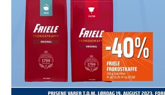 Coop Obs FRIELE FROKOSTKAFFE 250 g. tilbud