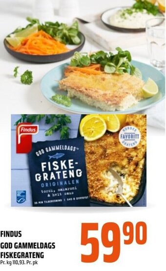 Coop Obs FINDUS GOD GAMMELDAGS FISKEGRATENG tilbud