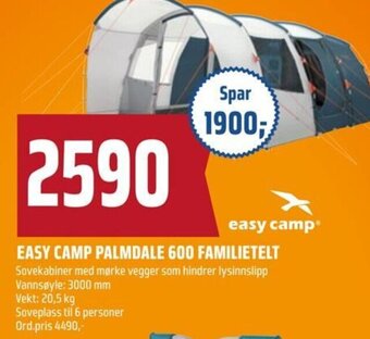 Coop Obs EASY CAMP PALMDALE 600 FAMILIETELT tilbud