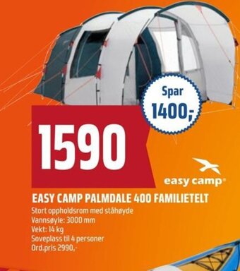 Coop Obs EASY CAMP PALMDALE 400 FAMILIETELT tilbud
