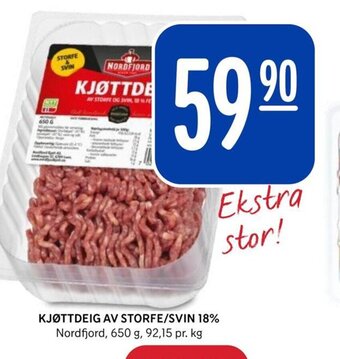 Rema 1000 KJØTTDEIG AV STORFE/SVIN 18% tilbud