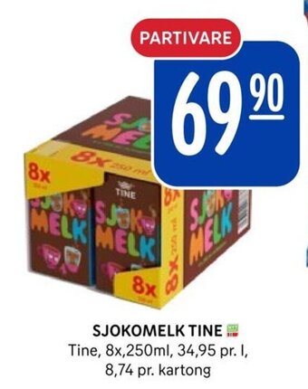 Rema 1000 SJOKOMELK TINE tilbud
