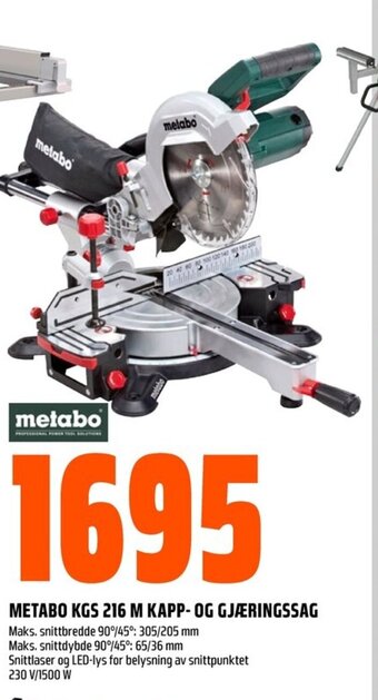 Coop Obs METABO KGS 216 M KAPP- OG GJÆRINGSSAG tilbud