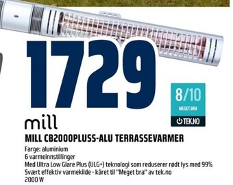 Coop Obs MILL CB2000PLUSS-ALU TERRASSEVARMER tilbud
