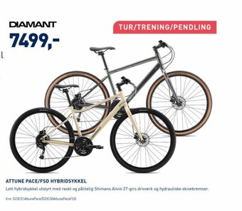 Intersport DIAMANT ATTUNE PACE/FSD HYBRIDSYKKEL tilbud