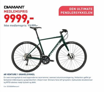 Intersport DIAMANT AR VENTURE 1 GRAVELSYKKEL tilbud