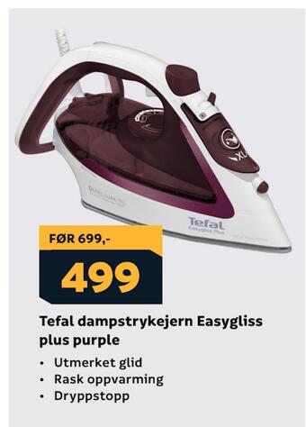 Megaflis Tefal dampstrykejern easygliss plus purple tilbud