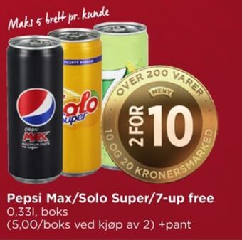Meny Pepsi max brus tilbud