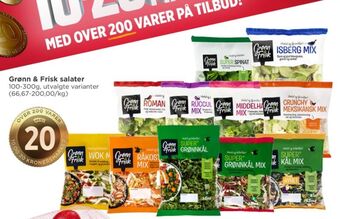 Meny Grønn og frisk salat tilbud