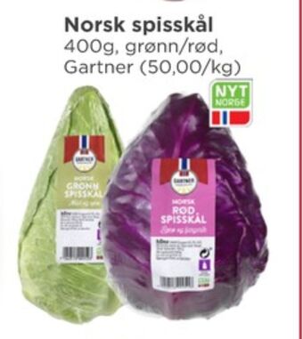 Meny Gartner spisskål tilbud