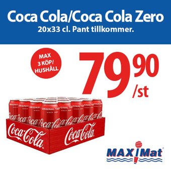 MaxiMat Töcksfors Coca Cola/Coca Cola Zero 20x33 cl. tilbud