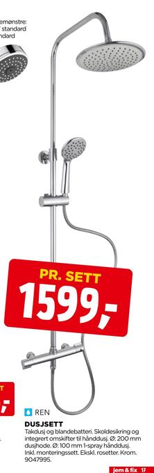 jem & fix Dusjsett tilbud