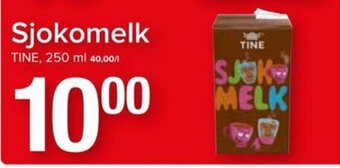 Spar Sjokomelk TINE tilbud