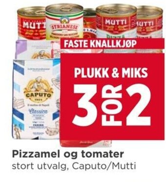 Meny Pizzamel og tomater stort utvalg, Caputo/Mutti tilbud