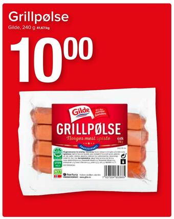 Spar Grillpølse tilbud
