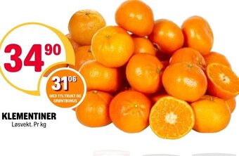 Coop Extra KLEMENTINER Løsvekt. Pr kg tilbud