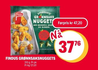 Coop Extra FINDUS GRØNNSAKSNUGGETS tilbud